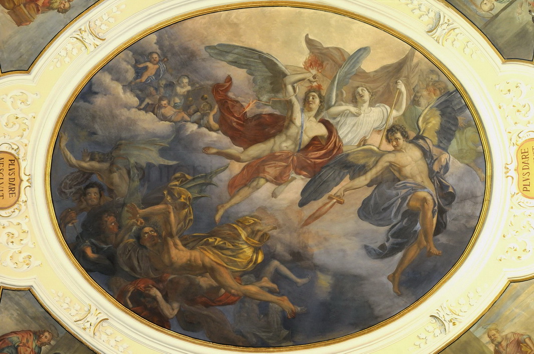 Vittoria di San Michele sugli angeli ribelli - 1846 - affresco - chiesa di San Michele Arcangelo - Gianico (BS)